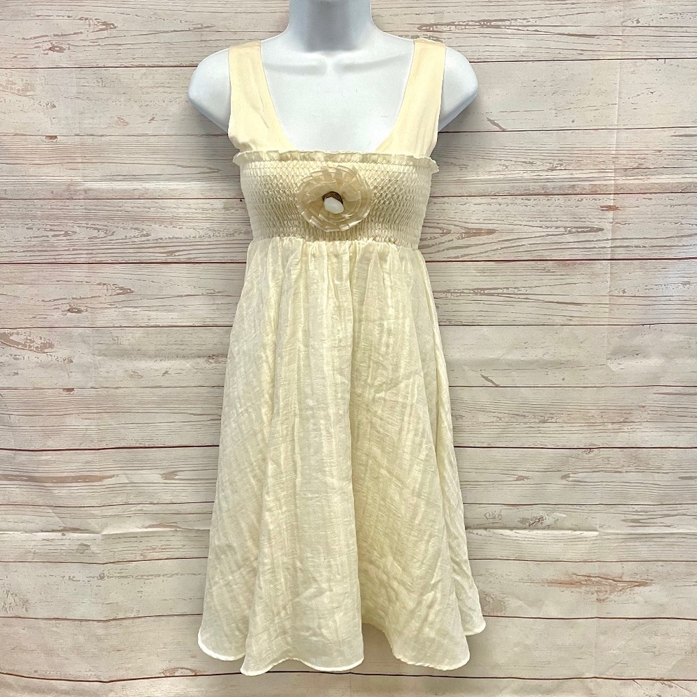 Alice + Olivia elastic smocked Y2K mini dress